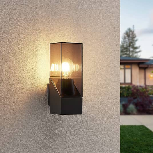 Lucande Fiola Außenwandleuchte Außenwandlampe Lampe Leuchte Wandlampe Schwarz B-Ware von Lucande