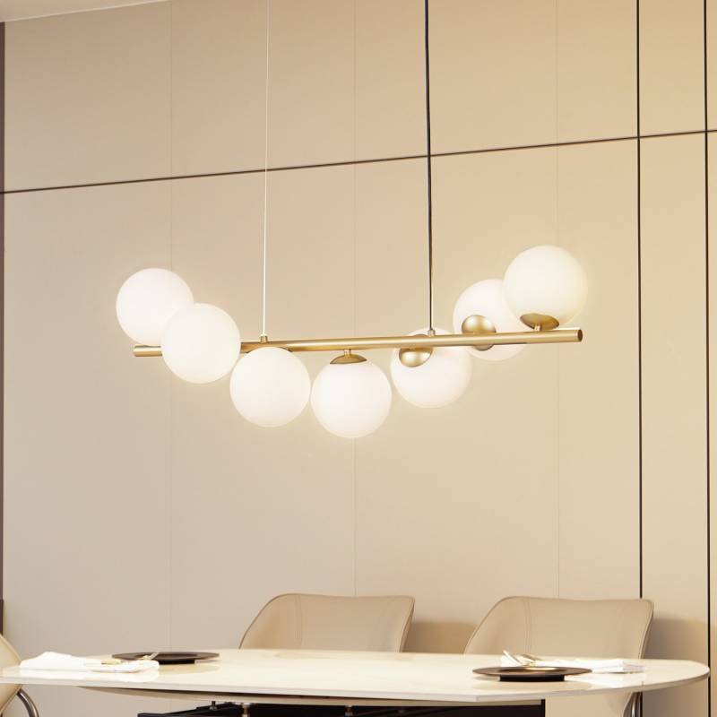 Lucande Hängeleuchte Isandro Gold Opal 7 Flammig Deckenlampe Deckenleuchte S877 B-Ware von Lucande