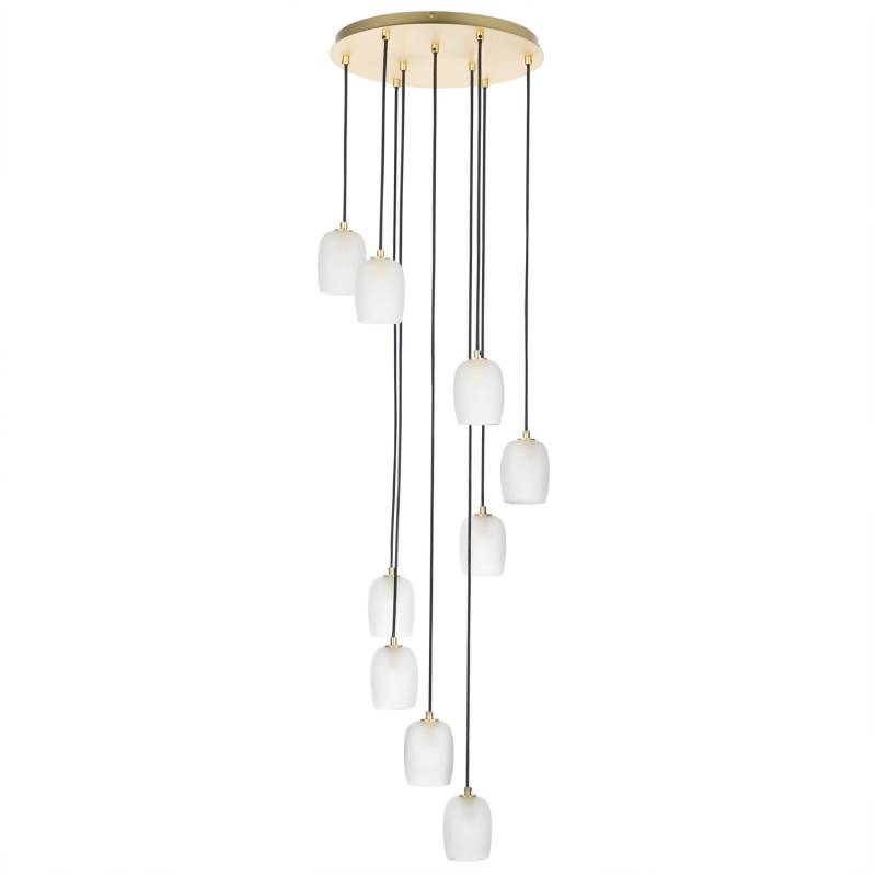 Lucande Hängeleuchte Pendelleuchte Lampe Messing Sand 9 Flammig Rondell G9 B-Ware von Lucande