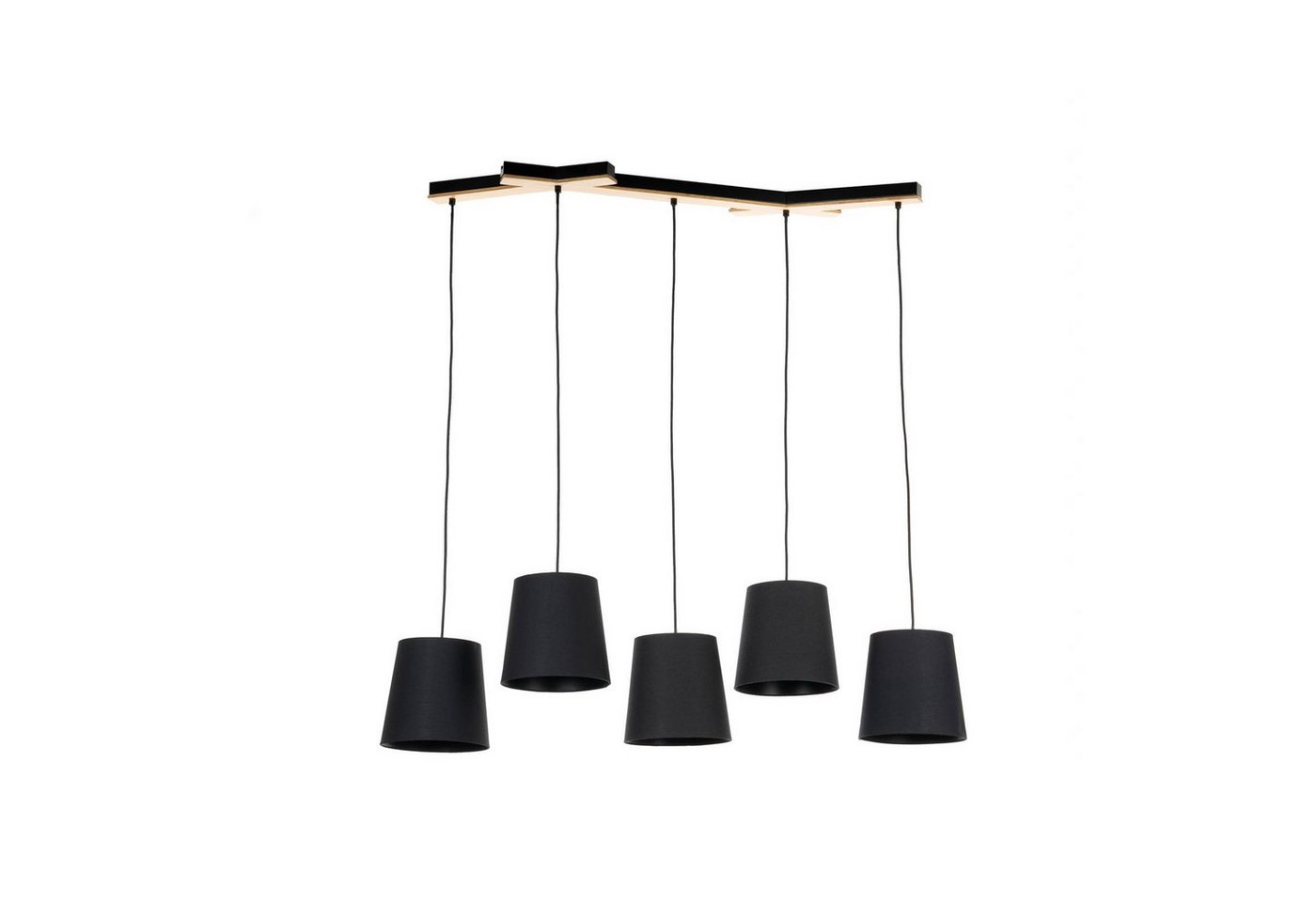 Lucande Hängeleuchte Thamila, Holz Schwarz IP20, 5 x 15 W LED von Lucande
