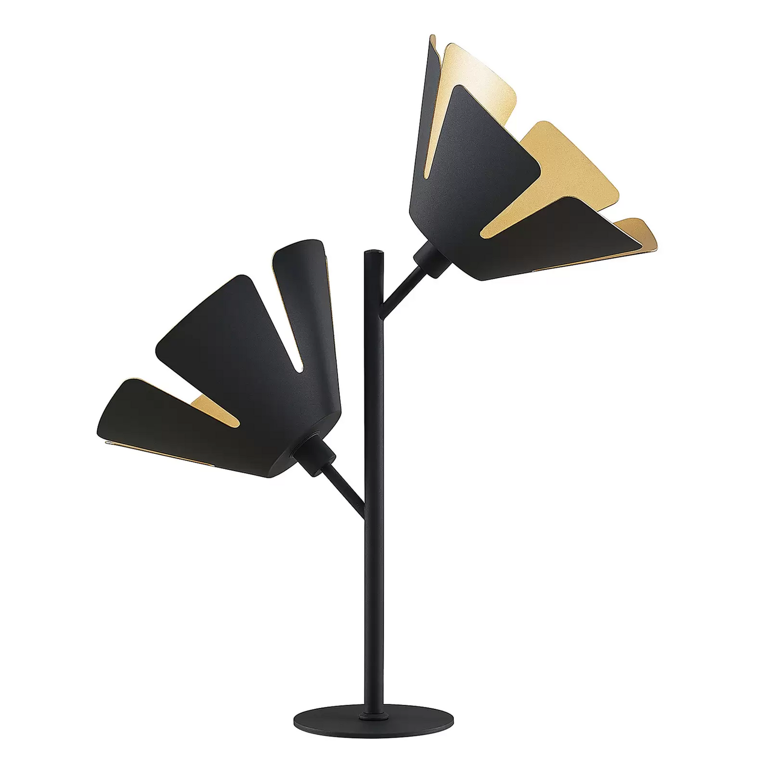 Lucande Jemmily Tischleuchte Schreibtischlampe Lampe Zweiflammig Schwarz Gold B-Ware von Lucande