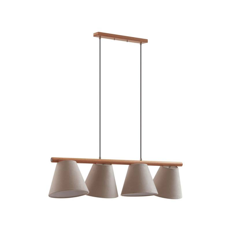 Lucande Jinda Hängeleuchte Hängelampe Deckenlampe Leuchte Lampe Holz Samt Grau B-Ware von Lucande