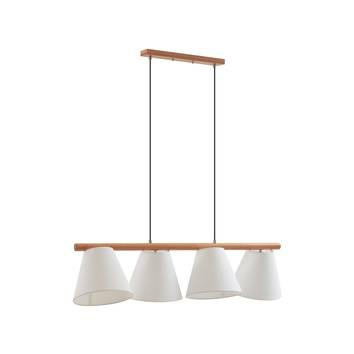 B-Ware Lucande Jinda Hängeleuchte Hängelampe Deckenlampe Leuchte Lampe Holz Stoff Weiß von Lucande