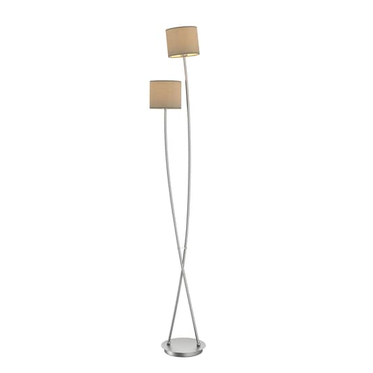 Lucande Juljana Stehlampe 2 Flg Stoffschirme Standleuchte Stehleuchte Lesela776 B-Ware von Lucande
