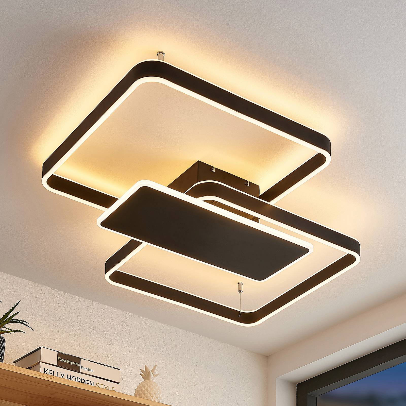 Lucande Kadira LED-Deckenlampe, 80 cm, schwarz von LUCANDE