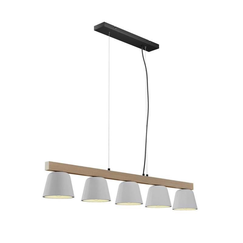 Lucande Kalinda Hängeleuchte Pendelleuchte Deckenlampe Beton Holz 5 Flammig 501 B-Ware von Lucande