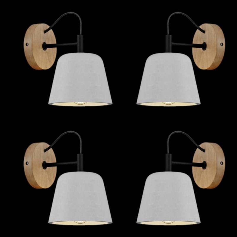 Lucande Kalinda Wandleuchte Wandleuchte Lampe Leuchte Wand Holz Schwarz 4 Stück B-Ware von Lucande