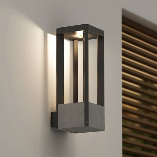 Lucande Kalisa Led Außenwandleuchte Wandleuchte Lampe Außenleuchte Dunkelgrau B-Ware von Lucande