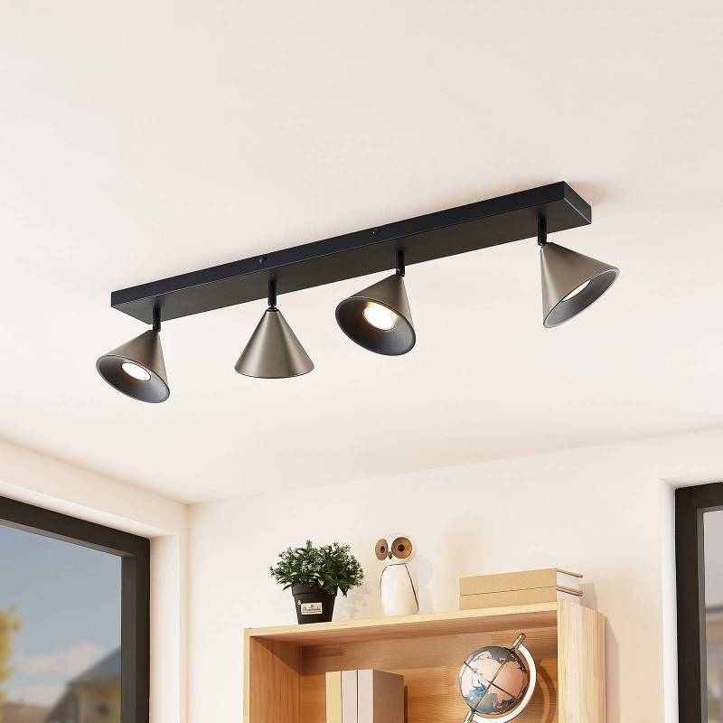 Lucande Kartio Deckenlampe, 4-fl., neigbar, nickel von LUCANDE