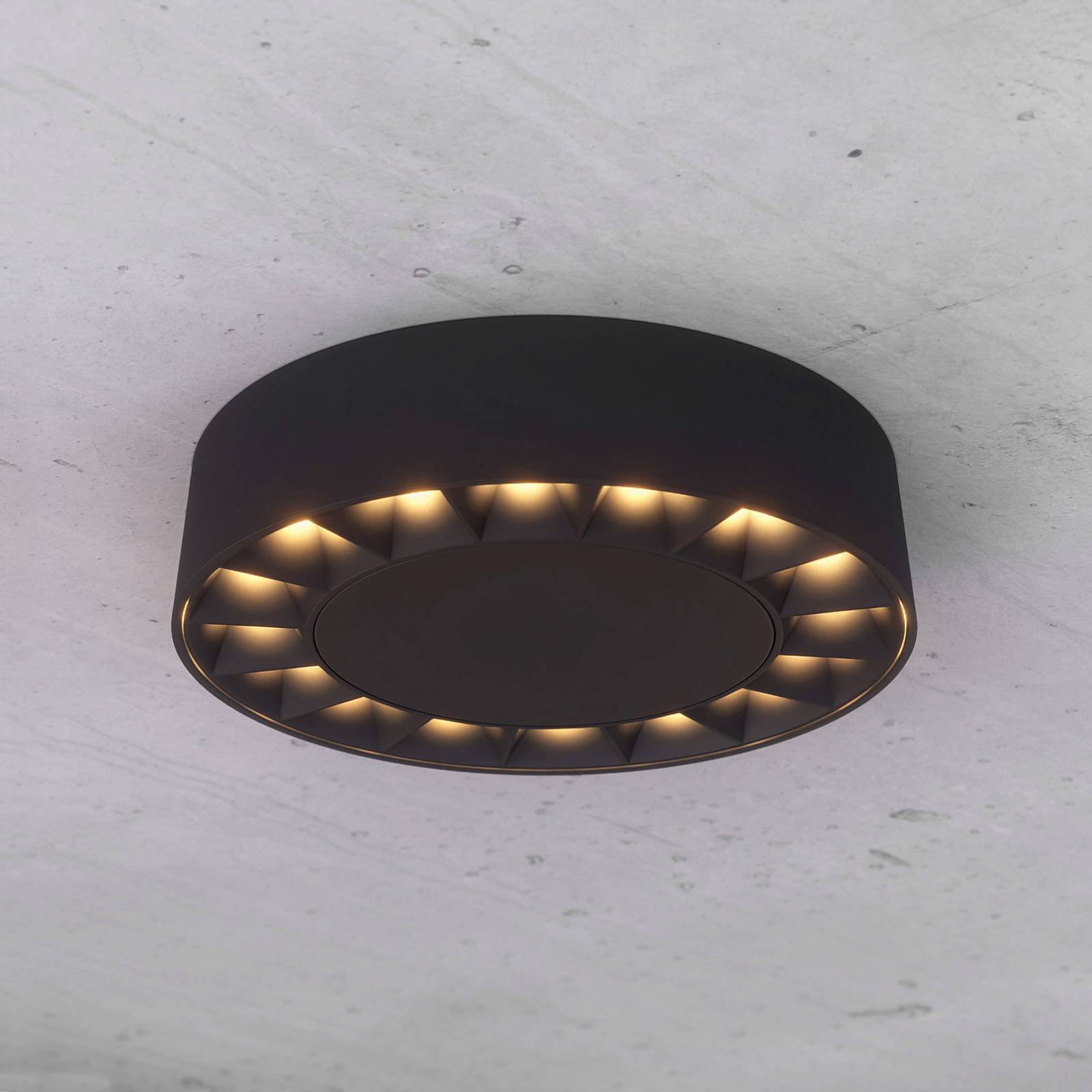 Lucande Kelissa LED-Bad-Deckenlampe, rund, schwarz von LUCANDE