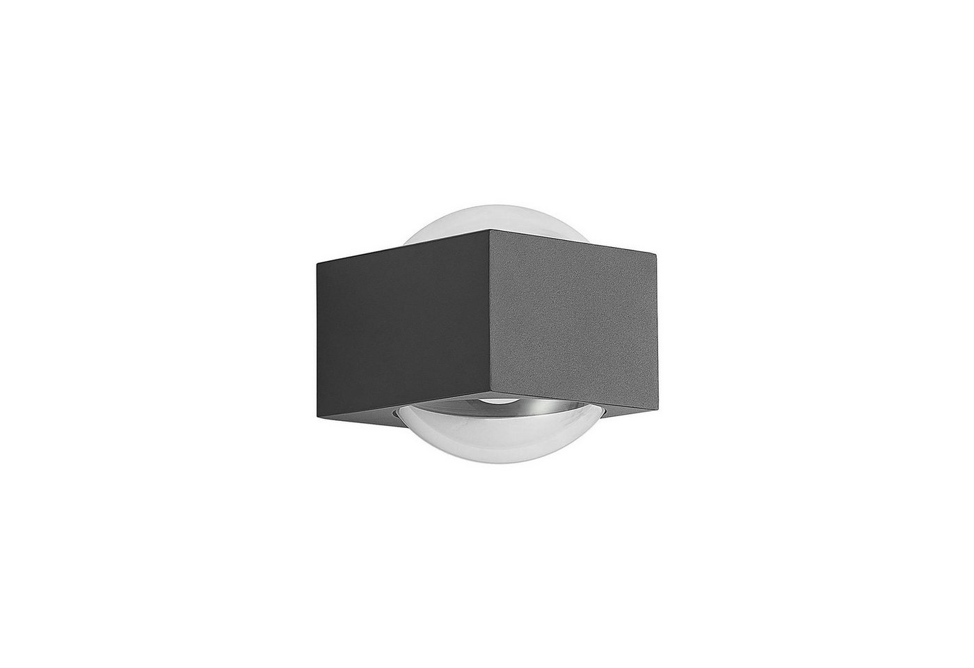 Lucande LED Außen-Wandleuchte Almos, LED-Leuchtmittel fest verbaut, warmweiß, Modern, Aluminiumdruckguss, Glas, dunkelgrau, 2 flammig, inkl. von Lucande
