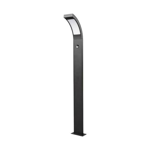 Lucande LED Außenleuchte Juvia mit Bewegungsmelder (spritzwassergeschützt (Modern) in Schwarz aus Aluminium (1 flammig,) - Wegeleuchte Pollerleuchte Wegelampe Sockelleuchte von Lucande