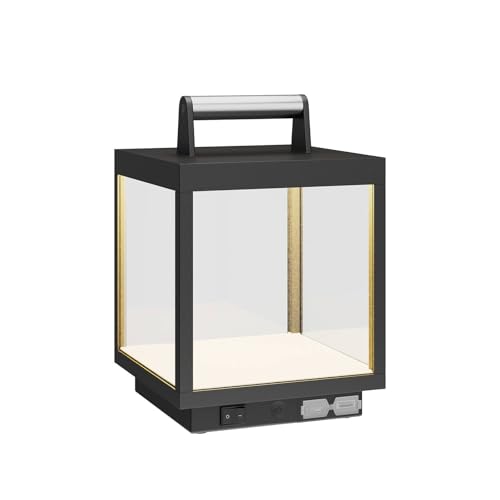 Lucande LED 'Cube' (Touchdimmer) mit USB Anschluss dimmbar (spritzwassergeschützt) (Modern) in Schwarz aus Aluminium (1 flammig,), Touch Lampe von Lucande