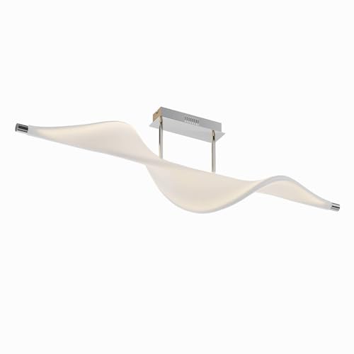 Lucande LED Deckenlampe Edano dimmbar (Modern) in Weiß aus Textil (1 flammig,) - Deckenleuchte Lampe Wohnzimmerleuchte von Lucande