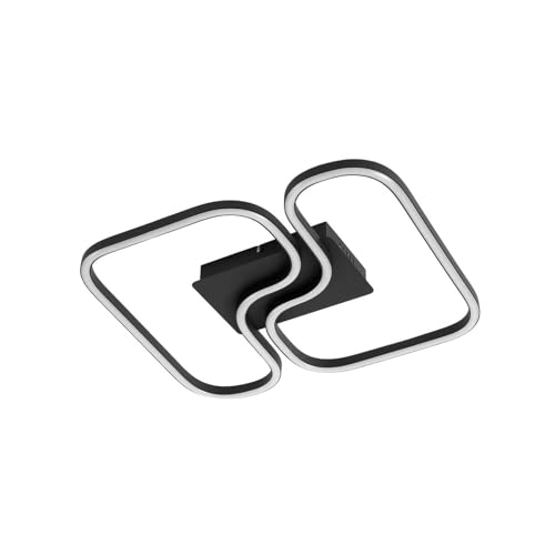 Lucande LED Deckenleuchte Amiya (Modern) in Schwarz aus Aluminium (1 flammig,) - Lampe Deckenlampe Wohnzimmerleuchte von Lucande