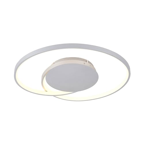 Lucande LED Deckenleuchte 'Enesa' dimmbar mit Fernbedienung (Modern) in Alu aus Metall u.a. für Schlafzimmer (1 flammig,) - Lampe, LED-Deckenlampe, Deckenlampe, Schlafzimmerleuchte von Lucande