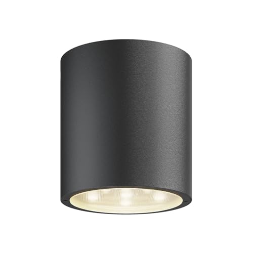 Lucande LED Deckenleuchten Meret (spritzwassergeschützt (Modern) in Schwarz aus Aluminium (1 flammig,) - Außenleuchte für Garten Terasse Balkon & Haus Deckenleuchte von Lucande
