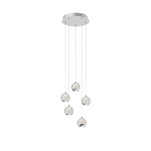 Lucande LED Pendelleuchte 'Hayley' (Modern) in Transparent aus Glas u.a. für Wohnzimmer & Esszimmer (5 flammig,) - Hängelampe, Esstischlampe, Hängeleuchte, Wohnzimmerlampe von Lucande