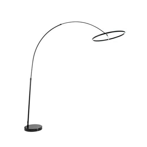 Lucande LED Stehlampe (Bogenleuchte) 'Virvera' (Modern) in Schwarz aus Aluminium u.a. für Wohnzimmer & Esszimmer (1 flammig,) - Bogenlampe, Stehleuchte, Floor Lamp, Standleuchte, Wohnzimmerlampe von Lucande