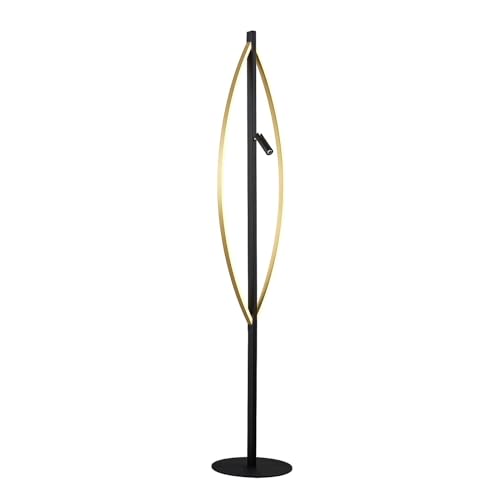 Lucande LED Stehlampe 'Matwei' dimmbar (Design, Modern) in Schwarz aus Aluminium u.a. für Wohnzimmer & Esszimmer (2 flammig,) - Design Stehleuchte, Floor Lamp, Standleuchte, Wohnzimmerlampe von Lucande