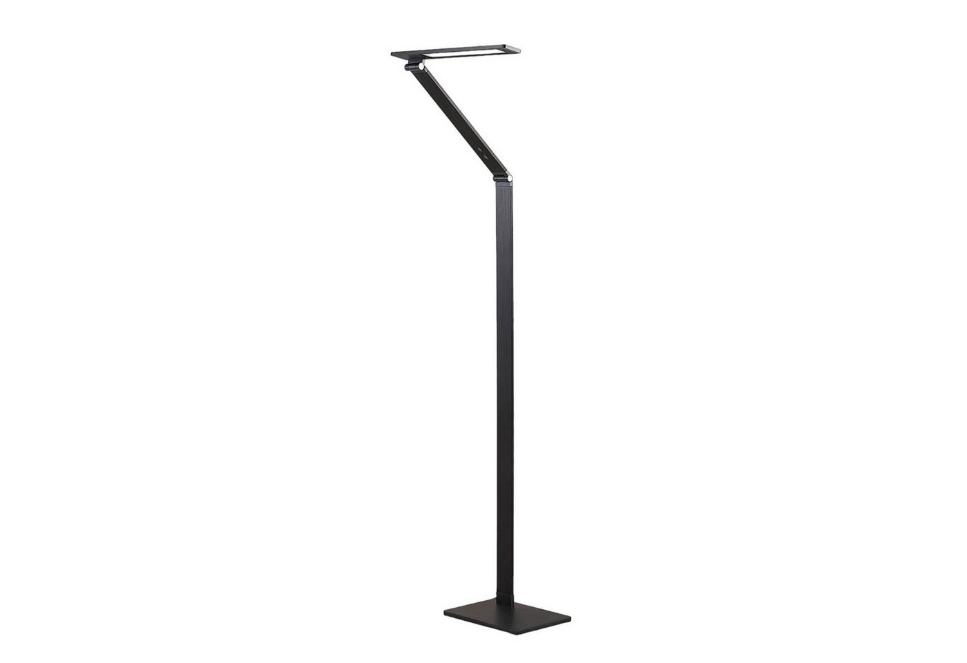 Lucande LED Stehlampe Salome, dimmbar, LED-Leuchtmittel fest verbaut, Farbwechsel warmweiß / tageslicht, Modern, Aluminium, Schwarz, 1 flammig, inkl. Leuchtmittel,dimmbar von Lucande