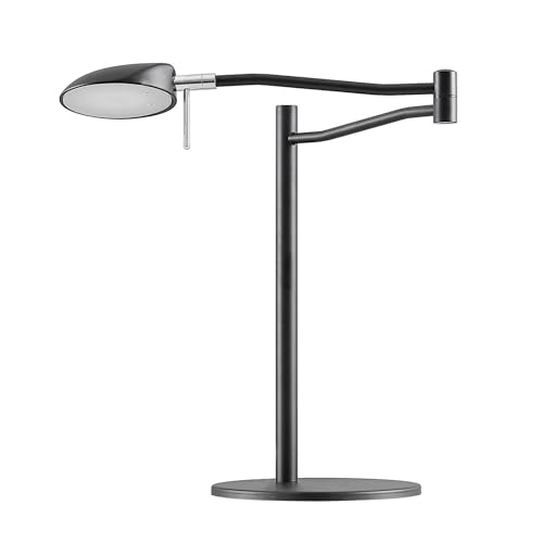 Lucande LED Tischlampe 'Dessania' dimmbar (Modern) in Schwarz aus Metall u.a. für Arbeitszimmer & Büro (1 flammig,) - Tischleuchte, Schreibtischlampe, Nachttischlampe, Arbeitszimmerleuchte von Lucande