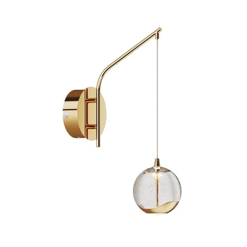 Lucande LED Wandleuchte, Wandlampe Innen Hayley (Modern) in Transparent aus Glas (1 flammig) - Wandstrahler Wandbeleuchtung Schlafzimmer/Wohnzimmer Wohnzimmerleuchte von Lucande
