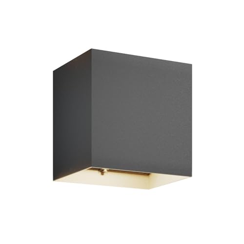 Lucande LED Wandleuchte außen Evie (spritzwassergeschützt (Modern) in Alu aus Aluminium (2 flammig,) - Außenwandleuchten Wandlampe Led Außenlampe Outdoor für Außenwand/Hauswand von Lucande