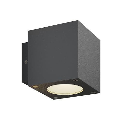 Lucande LED Wandleuchte außen Jarno (spritzwassergeschützt (Modern) in Schwarz aus Aluminium (2 flammig,) - Außenwandleuchten Wandlampe Led Außenlampe Outdoor für Außenwand/Hauswand von Lucande