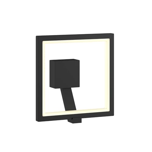 Lucande LED Wandleuchte außen 'Square' (Modern) in Schwarz aus Aluminium (1 flammig,) - LED-Außenwandleuchten Wandlampe, Led Außenlampe, Outdoor Wandlampe für Außenwand/Hauswand, Haus, Terrasse & von Lucande