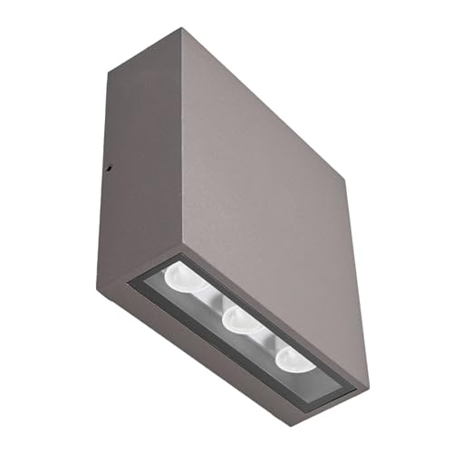 Lucande LED Wandleuchte außen 'Trixy' (spritzwassergeschützt) (Modern) in Schwarz aus Aluminium (2 flammig,) - LED-Außenwandleuchten Wandlampe, Led Außenlampe, Outdoor Wandlampe für von Lucande