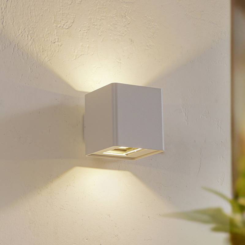 Lucande Led Außenwandleuchte Wandlampe Außenleuchte Aaron Weiß Ip54 Up Down B-Ware von Lucande
