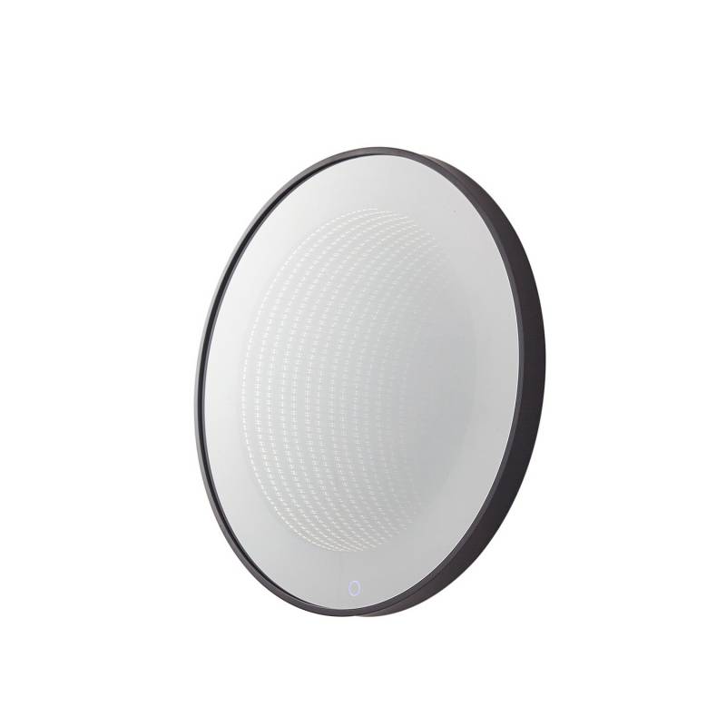 Lucande Led Spiegel Infinity Wandspiegel Schwarz Aluminium Ip44 60cm B-Ware von Lucande