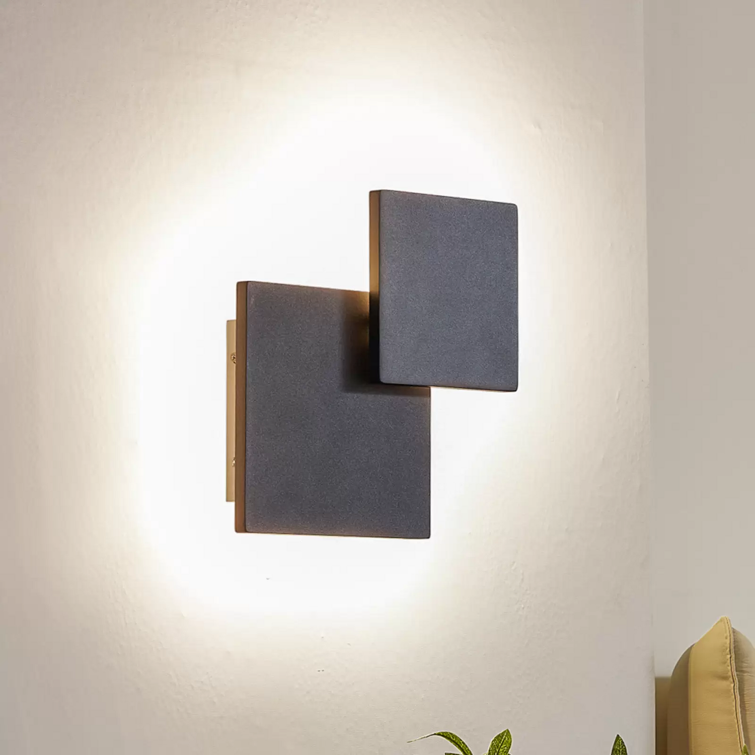 Lucande Led Wandleuchte Elrik Wandleuchte Wandlampe Schwarz 27 Cm Hoch Metall B-Ware von Lucande
