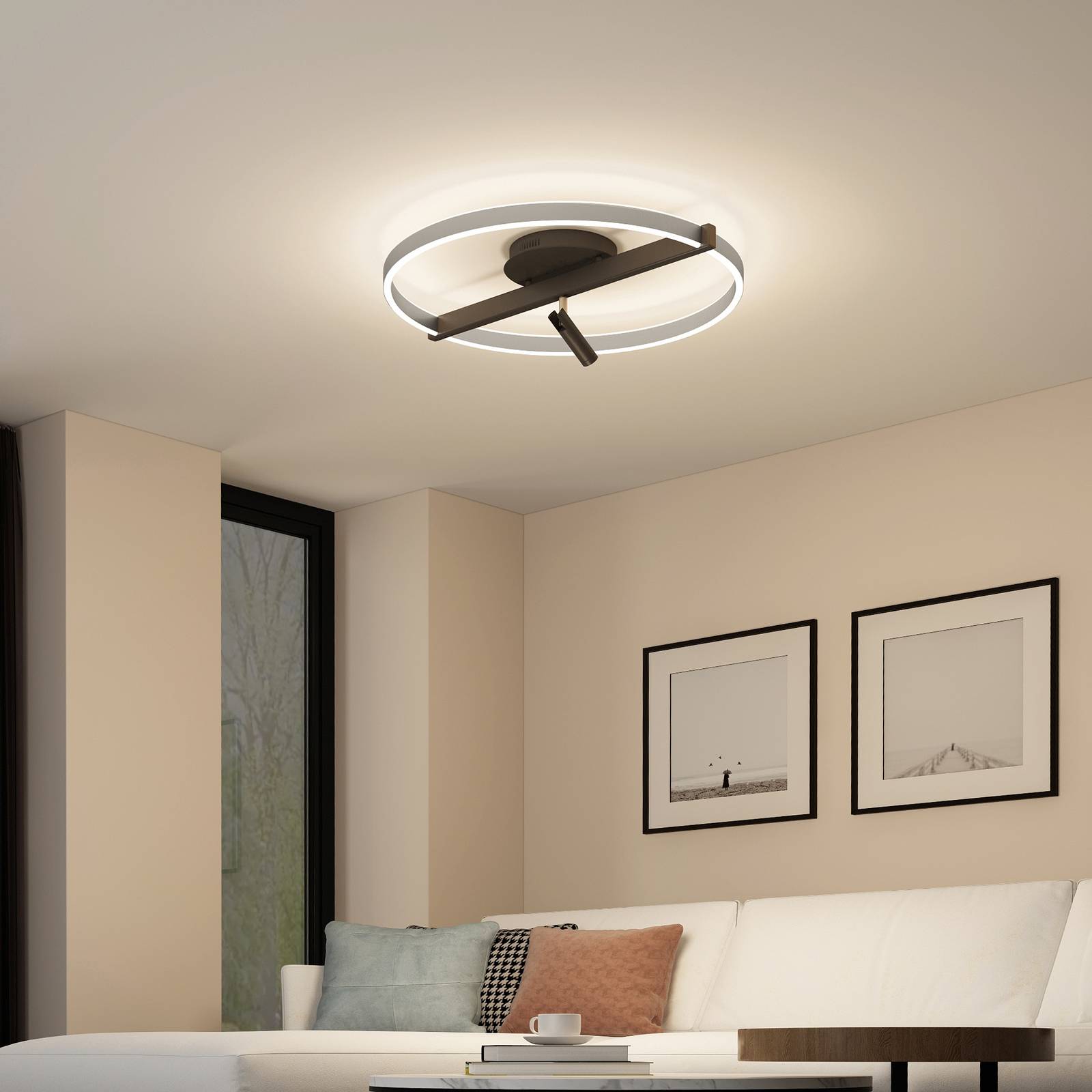 Lucande Matwei LED-Deckenlampe ringförmig, nickel von LUCANDE