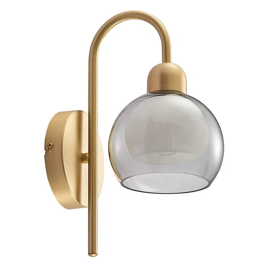 Lucande Mylah Wandleuchte Mit Glasschirm Messing Wandlampe Lampe Leuchte 40 W E14 B-Ware von Lucande