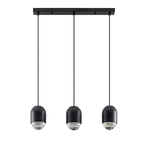 Lucande Pendelleuchte 'Amielle' (Modern) in Schwarz aus Metall u.a. für Wohnzimmer & Esszimmer (3 flammig, GU10) - Deckenlampe, Esstischlampe, Hängelampe, Hängeleuchte, Wohnzimmerlampe von Lucande