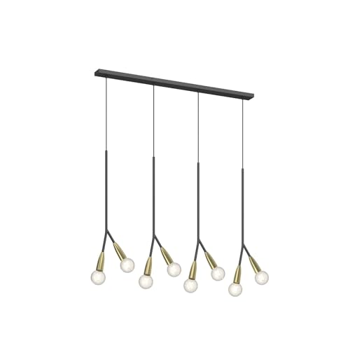 Lucande Pendelleuchte 'Carlea' (Modern) in Schwarz aus Metall u.a. für Wohnzimmer & Esszimmer (8 flammig, E27) - Deckenlampe, Esstischlampe, Hängelampe, Hängeleuchte, Wohnzimmerlampe von Lucande