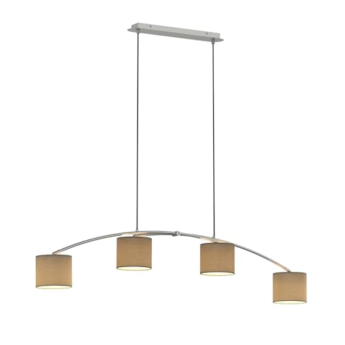 Lucande Pendelleuchte 'Juljana' (Modern) in Creme aus Textil u.a. für Wohnzimmer & Esszimmer (4 flammig, E14) - Hängeleuchte, Esstischlampe, Hängelampe, Hängeleuchte, Wohnzimmerlampe von Lucande