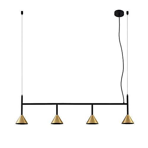 Lucande Pendelleuchte 'Kartio' (Design, Modern) in Schwarz aus Metall u.a. für Wohnzimmer & Esszimmer (4 flammig, GU10) - Design-Hängeleuchte, Esstischlampe, Hängelampe, Hängeleuchte, Wohnzimmerlampe von Lucande