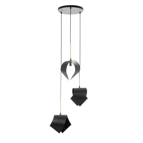Lucande Pendelleuchte Mikolay (Design, Modern) in Schwarz aus Metall (3 flammig E14) - Design-Hängeleuchte Esstischlampe Hängelampe Hängeleuchte Wohnzimmerleuchte von Lucande