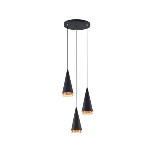 Lucande Pendelleuchte 'Naoh' (Modern) in Schwarz aus Metall u.a. für Wohnzimmer & Esszimmer (3 flammig, E27) - Deckenlampe, Esstischlampe, Hängelampe, Hängeleuchte, Wohnzimmerlampe von Lucande