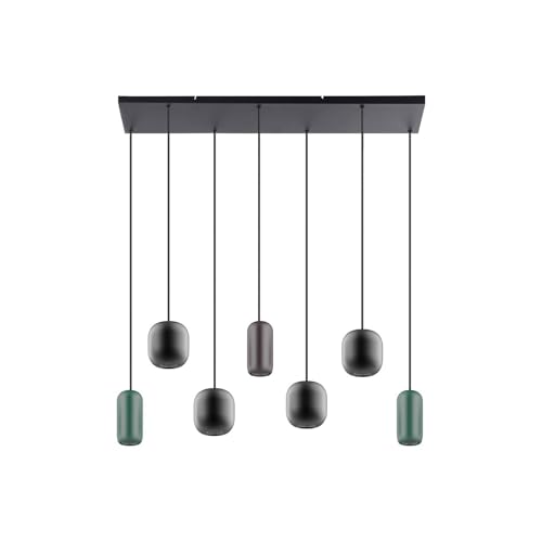 Lucande Pendelleuchte Narion (Modern) in Schwarz aus Metall (7 flammig, GU10) - Deckenlampe Esstischlampe Hängelampe Hängeleuchte Wohnzimmerleuchte von Lucande