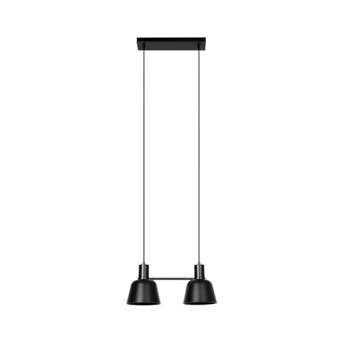 Lucande Pendelleuchte 'Servan' (Design, Modern) in Schwarz aus Metall u.a. für Wohnzimmer & Esszimmer (2 flammig, E27) - Design-Hängeleuchte, Esstischlampe, Hängelampe, Hängeleuchte, Wohnzimmerlampe von Lucande