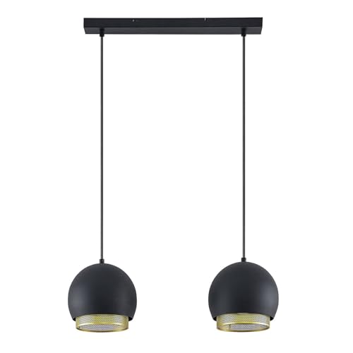 Lucande Pendelleuchte 'Sivaniel' (Modern) in Schwarz aus Metall u.a. für Wohnzimmer & Esszimmer (2 flammig, E27) - Design-Hängeleuchte, Esstischlampe, Hängelampe, Hängeleuchte, Wohnzimmerlampe von Lucande