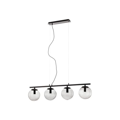 Lucande Pendelleuchte Sotiana (Design, Modern) in Schwarz aus Glas (4 flammig E14) - Design-Hängeleuchte Esstischlampe Hängelampe Hängeleuchte Wohnzimmerleuchte von Lucande