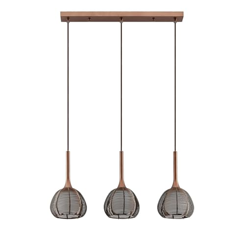 Lucande Pendelleuchte 'Tetira' (Modern) in Braun aus Metall u.a. für Wohnzimmer & Esszimmer (3 flammig, E14) - Deckenlampe, Esstischlampe, Hängelampe, Hängeleuchte, Wohnzimmerlampe von Lucande