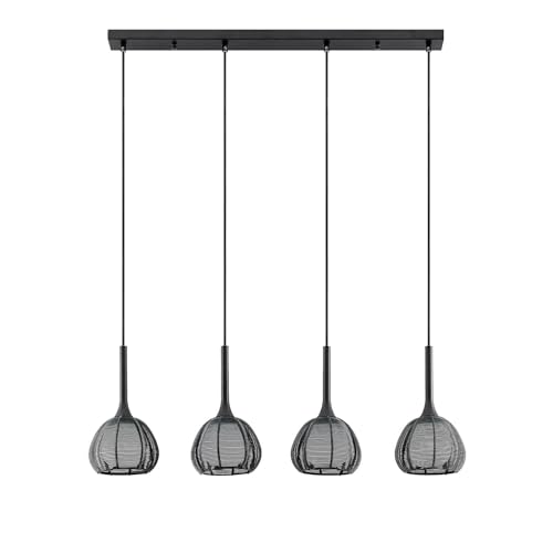 Lucande Pendelleuchte 'Tetira' (Modern) in Schwarz aus Metall u.a. für Wohnzimmer & Esszimmer (4 flammig, E14) - Deckenlampe, Esstischlampe, Hängelampe, Hängeleuchte, Wohnzimmerlampe von Lucande