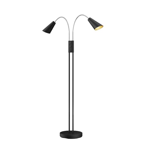 Lucande Stehlampe 'Medira' (Modern) in Schwarz aus Metall u.a. für Wohnzimmer & Esszimmer (2 flammig, GU10) - Stehleuchte, Standleuchte, Floor Lamp, Wohnzimmerlampe, Wohnzimmerlampe von Lucande