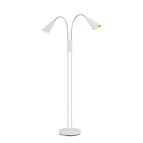 Lucande Stehlampe 'Medira' (Modern) in Weiß aus Metall u.a. für Wohnzimmer & Esszimmer (2 flammig, GU10) - Stehleuchte, Standleuchte, Floor Lamp, Wohnzimmerlampe, Wohnzimmerlampe von Lucande